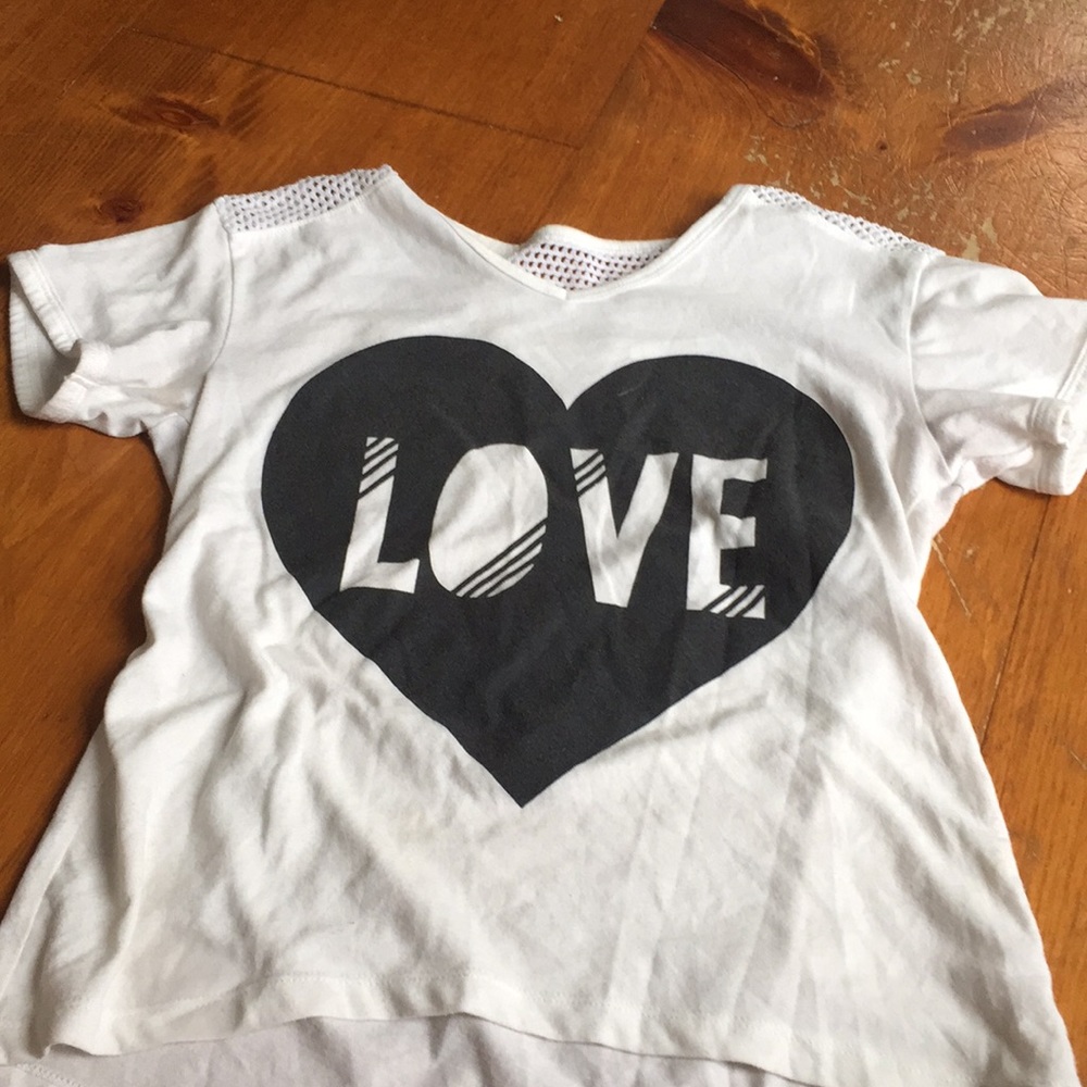 Cute love shirt with holes on upper back